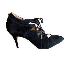 Corso Como suede Victorian lace up Lady Heels Black 7.5